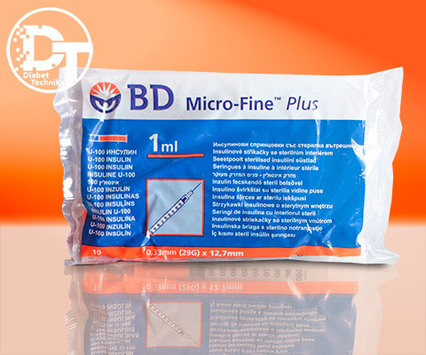 Шприци інсулінові БД Мікро Файн Плюс 1,0 мл (BD Micro-Fine Plus 1,0 ml) - 10 шт.