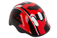 Шлем велосипедный детский, Bravvos HEL100, черно-красный (48-55 см)
