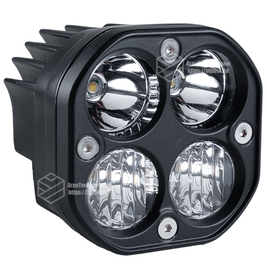 Фара LED квадратна 40W (комбінований промінь) (скло оптичне 2-х видів) (78ммх78ммх70мм), фото 1