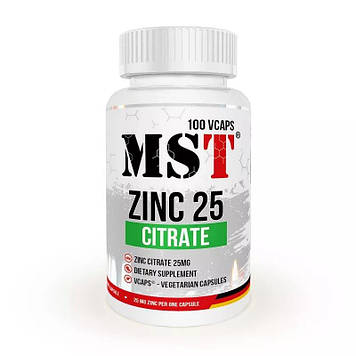 Цитрат цинку MST Zinc 25 Citrate (100 veg caps)