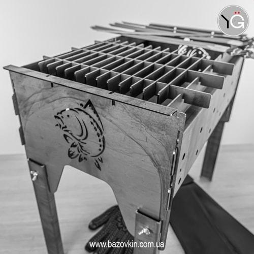 Набір "Рибацький" розбірний мангал з шампурами та решіткою., фото 1