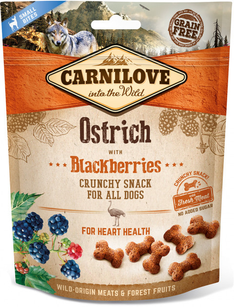 Ласощі для собак Carnilove Crunchy Snack Ostrich with Blackberries (зі страусом і ожиною) 200 г