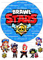 №3 Вафельна картинка бравл старс кругла на торт для торта харчовий друк їстівний папір №3