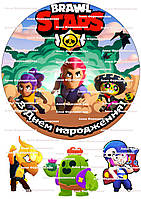 №15 Вафельна картинка кругла на торт для торта харчовий друк їстівний папір