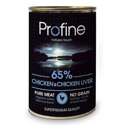 ТЕРМІН 07.24 Консерви для собак Profine Chicken & Chicken Liver (з куркою і курячою печінкою) 400 г, фото 1