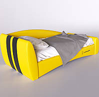 Кровать детская подростковая Формула Ламборгини желтая для девочек и мальчиков Sentenzo