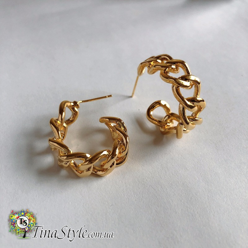 Сережки кільця, кола, кола золото, фото 1