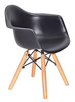 Дитяче крісло Kids Leon чорне на дерев'яних У ногах, дизайн Charles&Ray Eames, фото 8