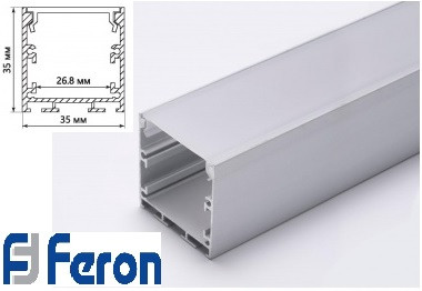 Алюмінієвий дизайнерський профіль для світлодіодної стрічки Feron CAB256 35x35мм