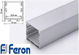 Алюмінієвий дизайнерський профіль для світлодіодної стрічки Feron CAB256 35x35мм