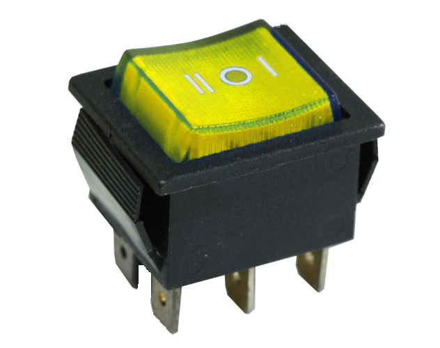 Перемикач KCD2-203N Y/B 220V 1 кнопка жовта перекидний з підсвічуванням Ny95500793