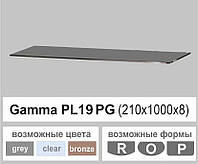 Полка стекло настенная навесная прямоугольная Commus PL19 PG (210х1000х8мм)