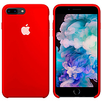 Силиконовый чехол для iPhone 7 Plus, iPhone 8 Plus Apple Silicone Case Червоний (біле яблуко)