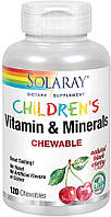 Solaray Kids Vitamins Minerals 120 жевательных пастилок вкус вишни