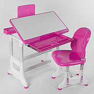 Парта зі стільчиком J 55701 регульована висота і стільниця, фото 3