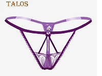 Трусики-стринги женские кружевные "Tallos" темно фиолетовый