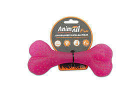 Іграшка для собак AnimAll Кістка люмінесцентна з ароматом ванілі 15см Фіолетова