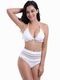 Гарний купальник із завищеною талією з прикрасою