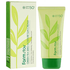 Сонцезахисний зволожуючий крем з екстрактом зеленого чаю Farmstay Green Tea Seed Moisture Sun Cream 70 мл