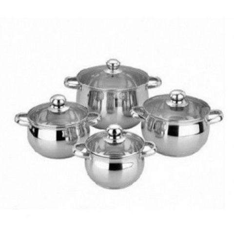 Набір каструль зі скляною кришкою BOHMANN 8 пр 0504BH