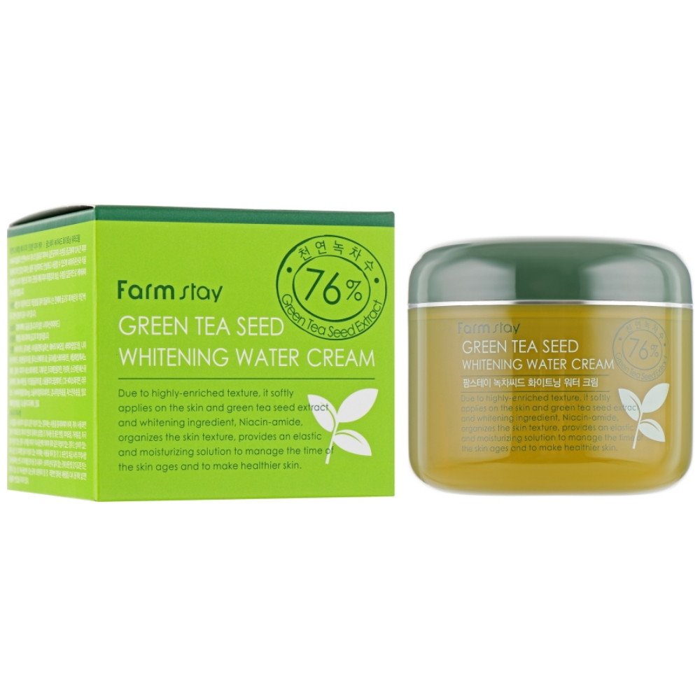 Освітлюючий крем для обличчя з зеленим чаєм Farmstay Green Tea Seed Whitening Water Cream 100 г, фото 1