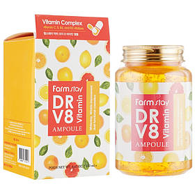 Ампульна сироватка для обличчя з вітамінним комплексом Farmstay Dr.V8 Vitamin Ampoule 250 мл