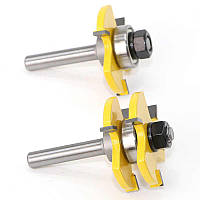 Комплект фрез для з'єднання єднання шип-паз 47 x 22 x 72 мм, хвостовик 8 мм 2 шт.