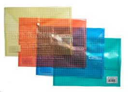 Папка-конверт з кнопкою А4 прозора кольорова 4-203, фото 1