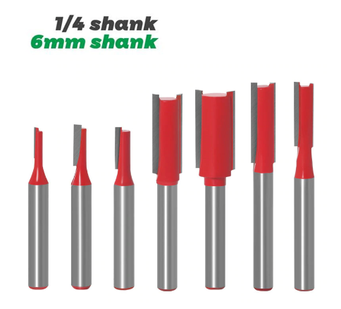 Набір фрез пазових прямих по дереву (хвостовик 6 мм) з 7 шт.