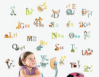 Декоративная интерьерная виниловая наклейка в детскую Английский Алфавит AY877