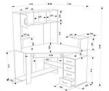 Кутовий комп'ютерний стіл з полками зверху, фото 5