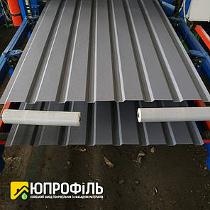 Забірний профнастил ПС15 RAL 7024 Матовий 0.45 мм Стіновий профнастил Київ, фото 2