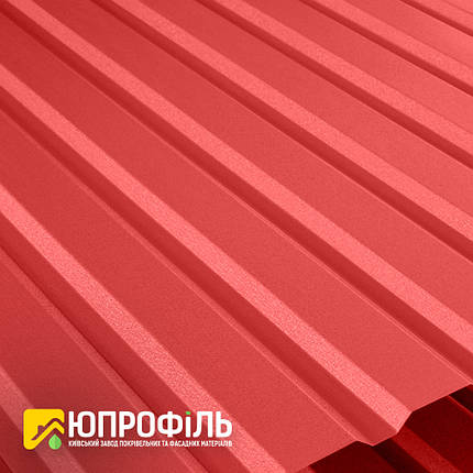 ПС-20 Профнастил стіновий матовий RAL 3011 Червоний 0.45 мм. Профнастил для забору, фото 2