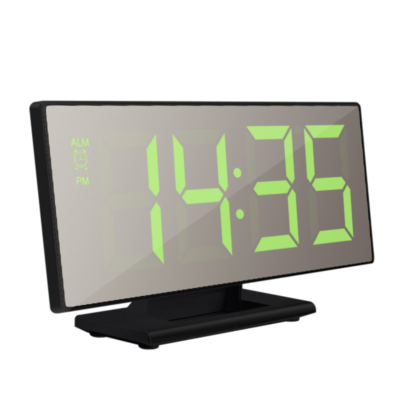 Електронний LED-годинник із будильником і термометром UKC DS-3618L Black (зелена підсвітка) (5096)