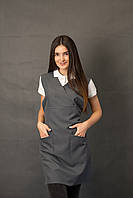 Фартух-сарафан сірий, тканина габардин (100% поліестер)