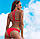 Жіночий купальник роздільний червоний Бандо розмір М, фото 4