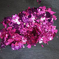 Аксесуари для свята конфеті мішура малиновий металік 100 грам