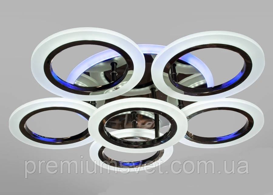 Стельова світлодіодна люстра з пультом Д/У 3855/5+1BHR LED 3color dimmer