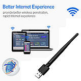 USB міні WiFi адаптер для ПК, ТВ приставок T2, чіп Ralink MT 7601, фото 6