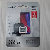 Карта памяти Micro SD Netac 32 GB Class 10 для видеорегистраторов, телефонов, квадрокоптеров