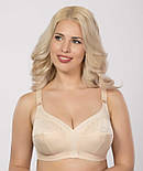 Бюстгальтер з м'якою чашкою для великих грудей, без кісточок, бежевий, фото 3