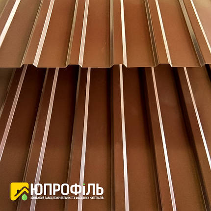 Профнастил покрівельний ПК 10 Коричневий, профліс на дах RAL 8017 0.40 мм., фото 2