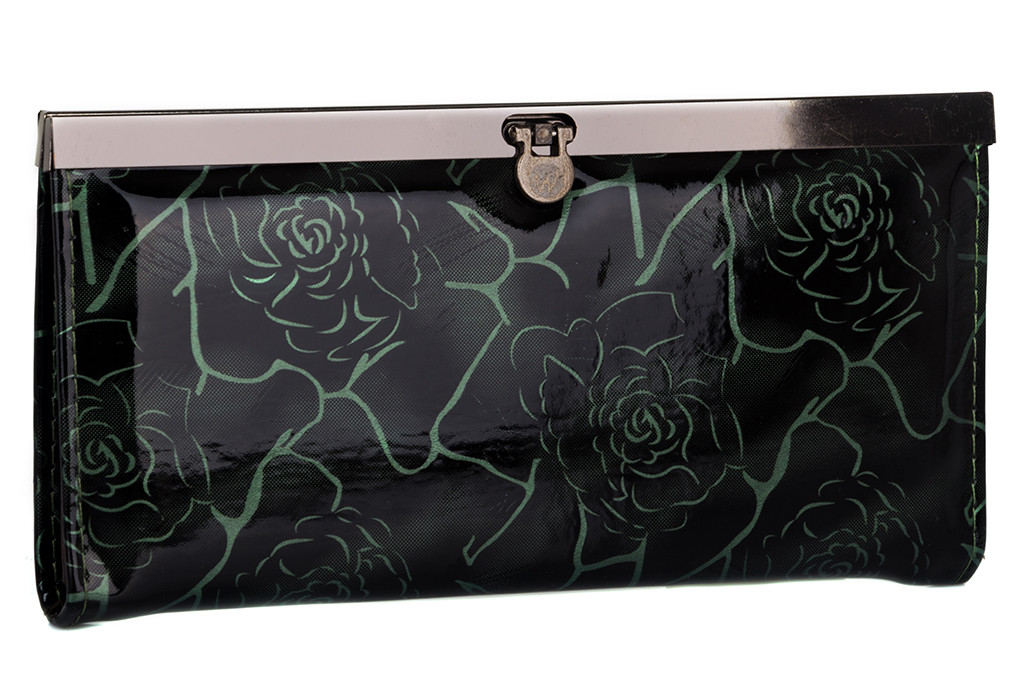Жіночий гаманець 0930 Green Rose на залізній застібці