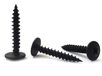 Саморіз по металу гострий з прес-шайбою чорний 4,2 х 13 мм (1000 шт.)