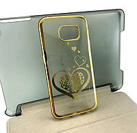 Чехол для Samsung S6 EDGE накладка силиконовый бампер Beckberg сердце золотой