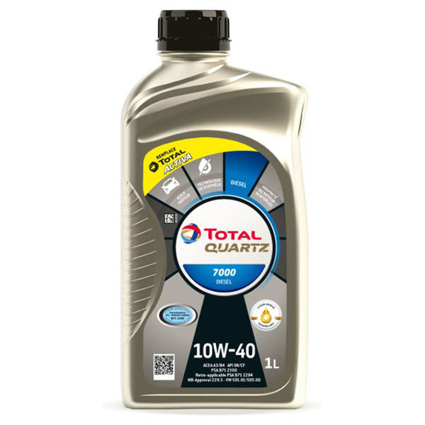 Total Quartz 7000 Diesel 10W-40 1л (201534/166247) Напівсинтетична моторна олива