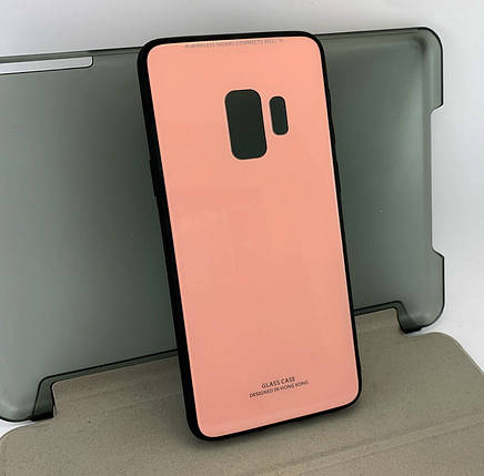 Чохол для Samsung galaxy s9 g960 накладка на бампер протиударний Glass Case рожевий, фото 1