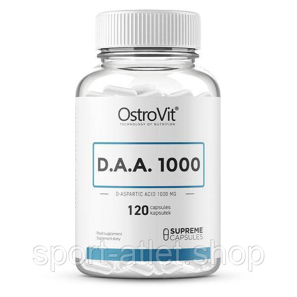 Стимулятор тестостерону OstroVit D.A.A 1000, 120 капсул, ТЕРМІН 05.22
