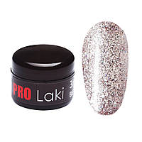 Гель-лак с блестками #2 Жидкая слюда PRO-Laki (Розовое серебро) 6ml