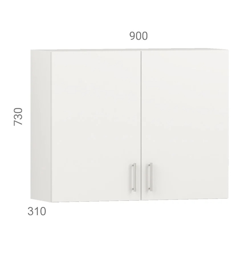 Кухонный навесной шкаф (модуль) с глухими фасадами из пластика на основе МДФ (90х31х73 см)